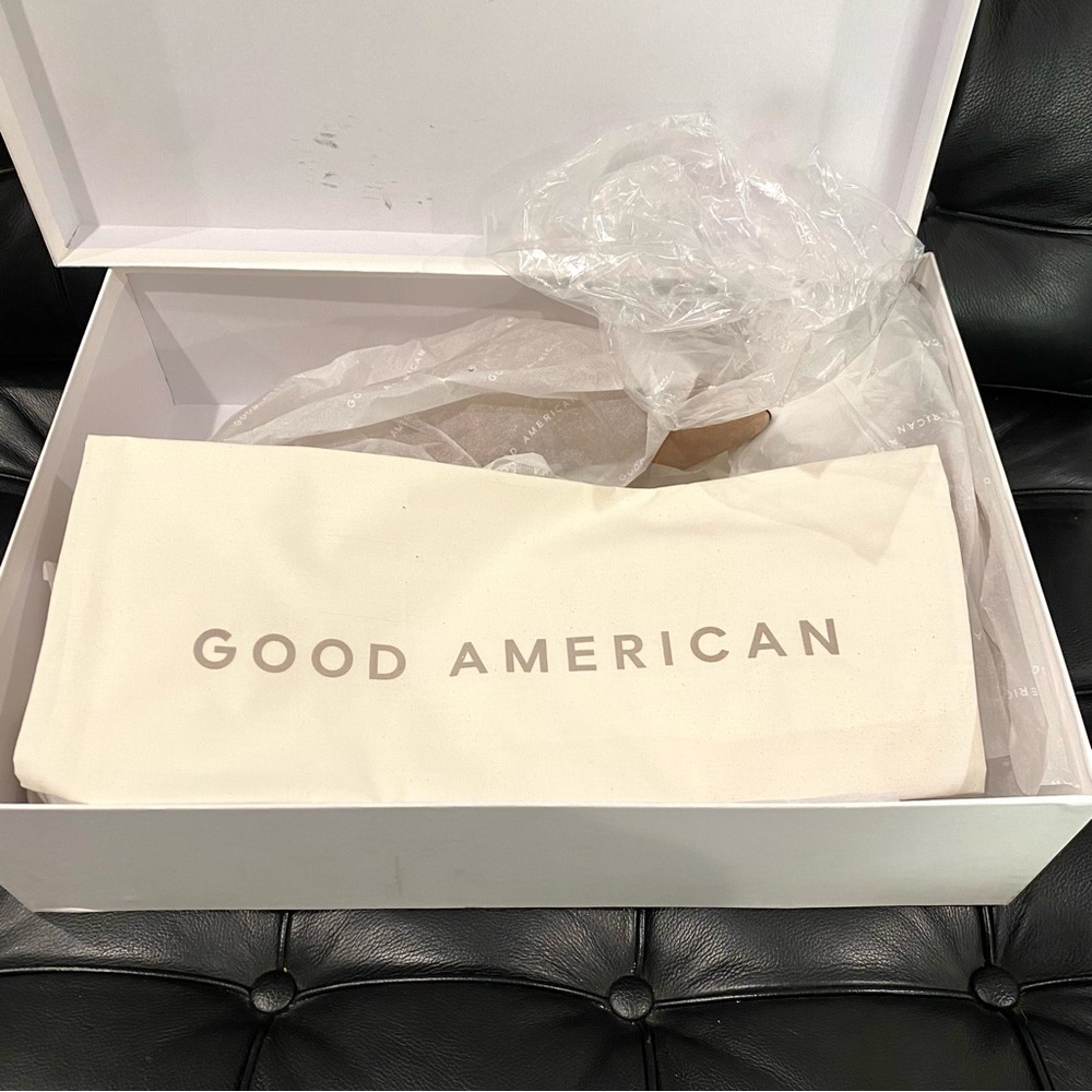 π₯ Good American Scandal Lace Up High Heel Booties Boots Stone Sold Out NIB - Picture 10 of 12
